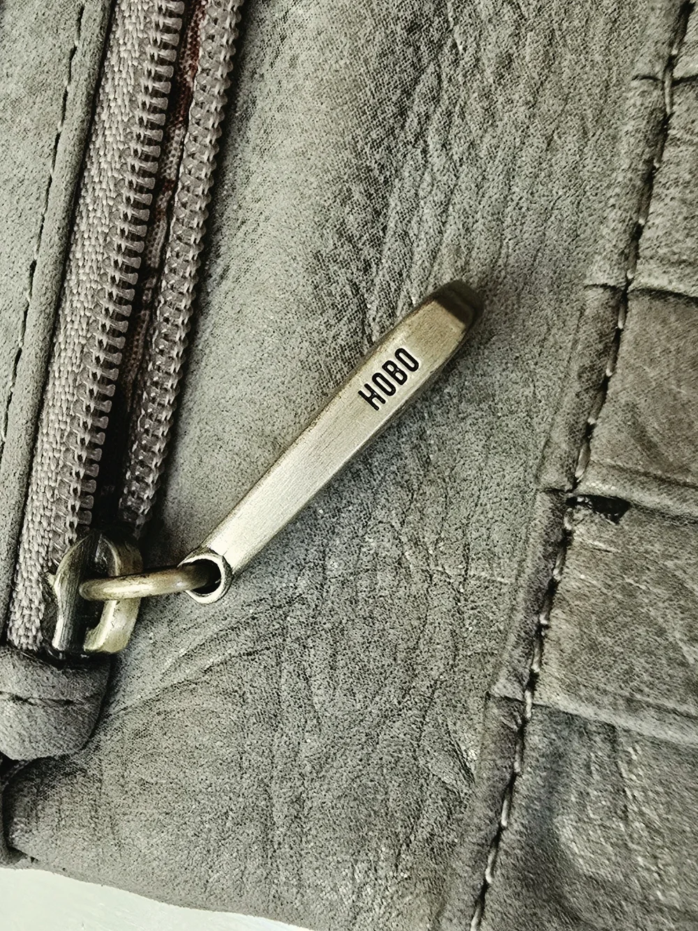 HOBO Gray Silver Metallic Trifold Wallet Wristlet